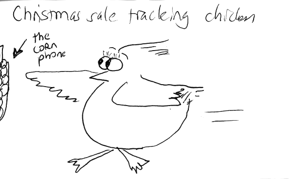 Chicken running for her phone